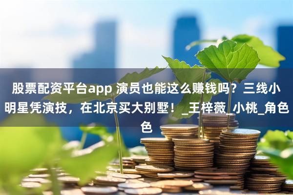 股票配资平台app 演员也能这么赚钱吗？三线小明星凭演技，在北京买大别墅！_王梓薇_小桃_角色
