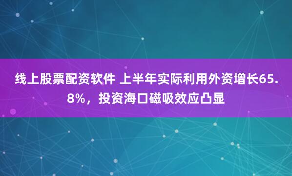 线上股票配资软件 上半年实际利用外资增长65.8%，投资海口磁吸效应凸显
